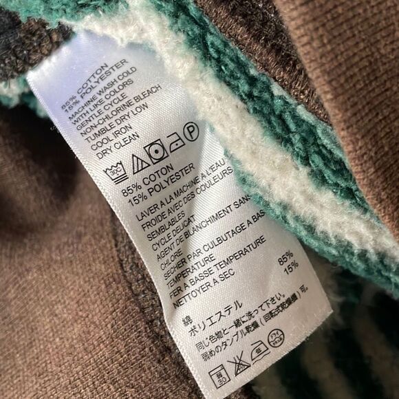 Tommy Bahama Brown Black Stripe Henley Snap Sweatshirt XL - Picture 7 of 7